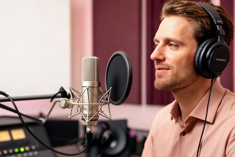 Zakelijke voice-over wordt opgenomen in een professionele geluidsstudio in Alkmaar